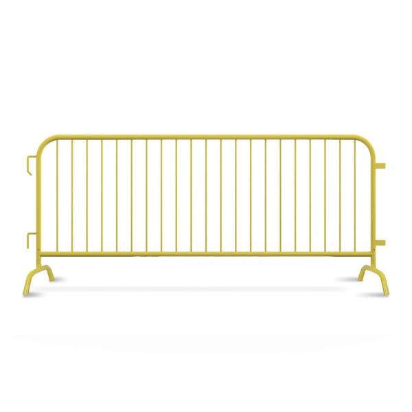 Angry Bull Barricades Interlocking Yellow Steel Barricade, Removable Bridge Feet, 8.5 Ft. AC-HDX85-BR-YL